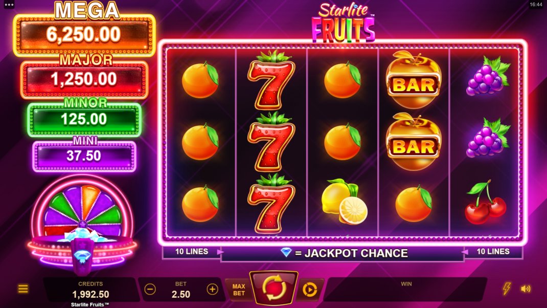 Starlite Fruits Slot - Microgaming